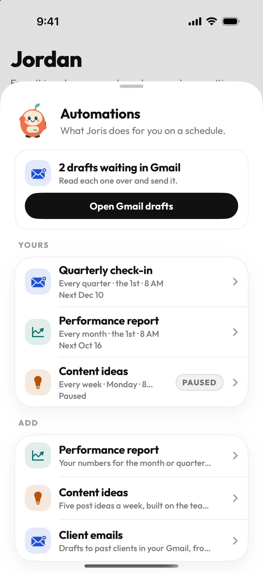 Automations in the app