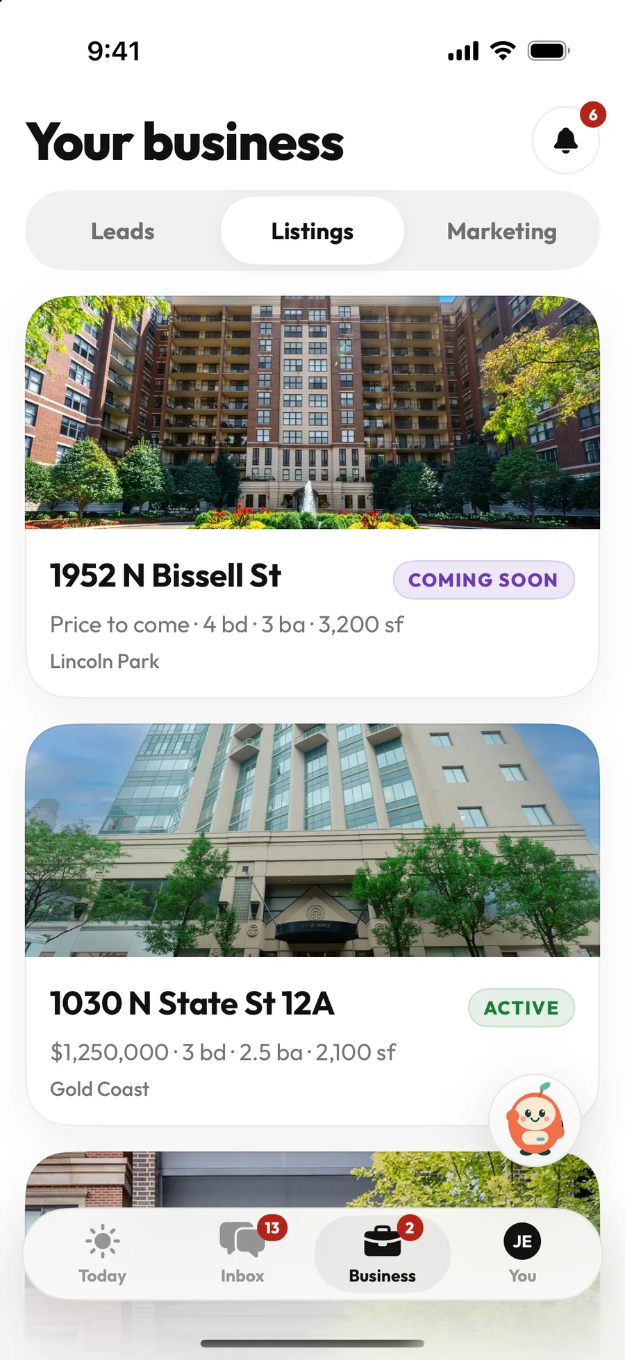 Listings in the iPhone app