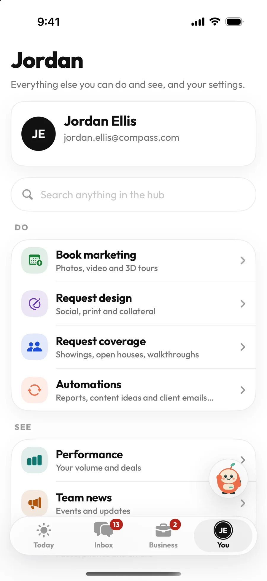 Settings in the app