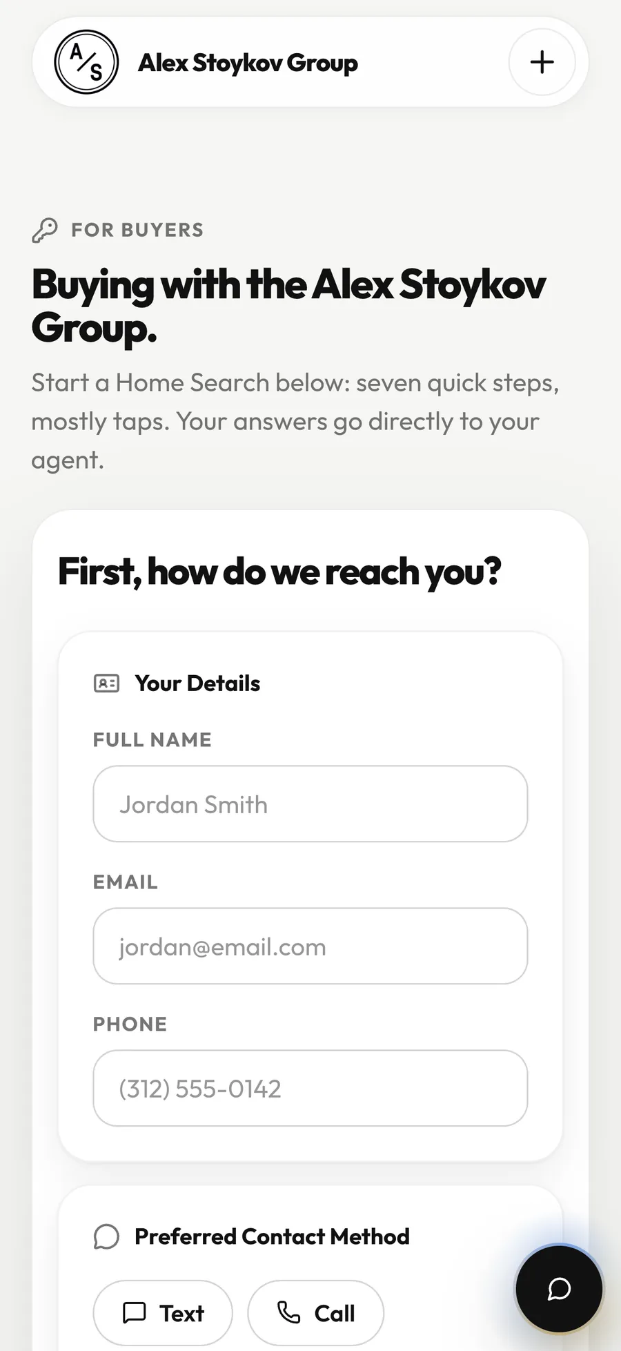 The buyer wizard on a phone
